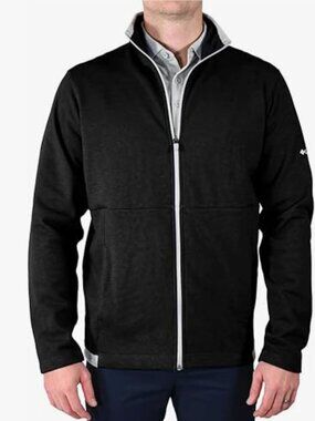 NWT Columbia Golf Men's Omni-Wick On the Edge Jacket Black Gray Zip Front L